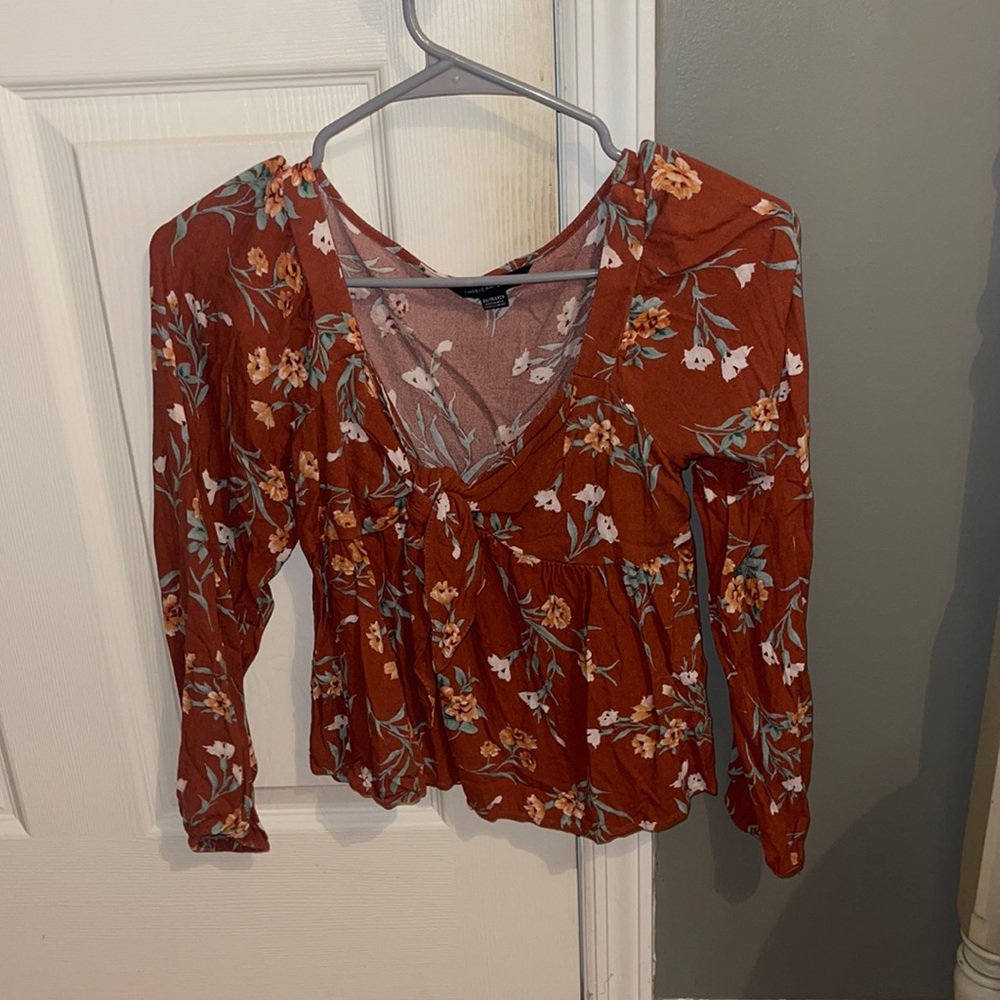 american eagle floral blouse